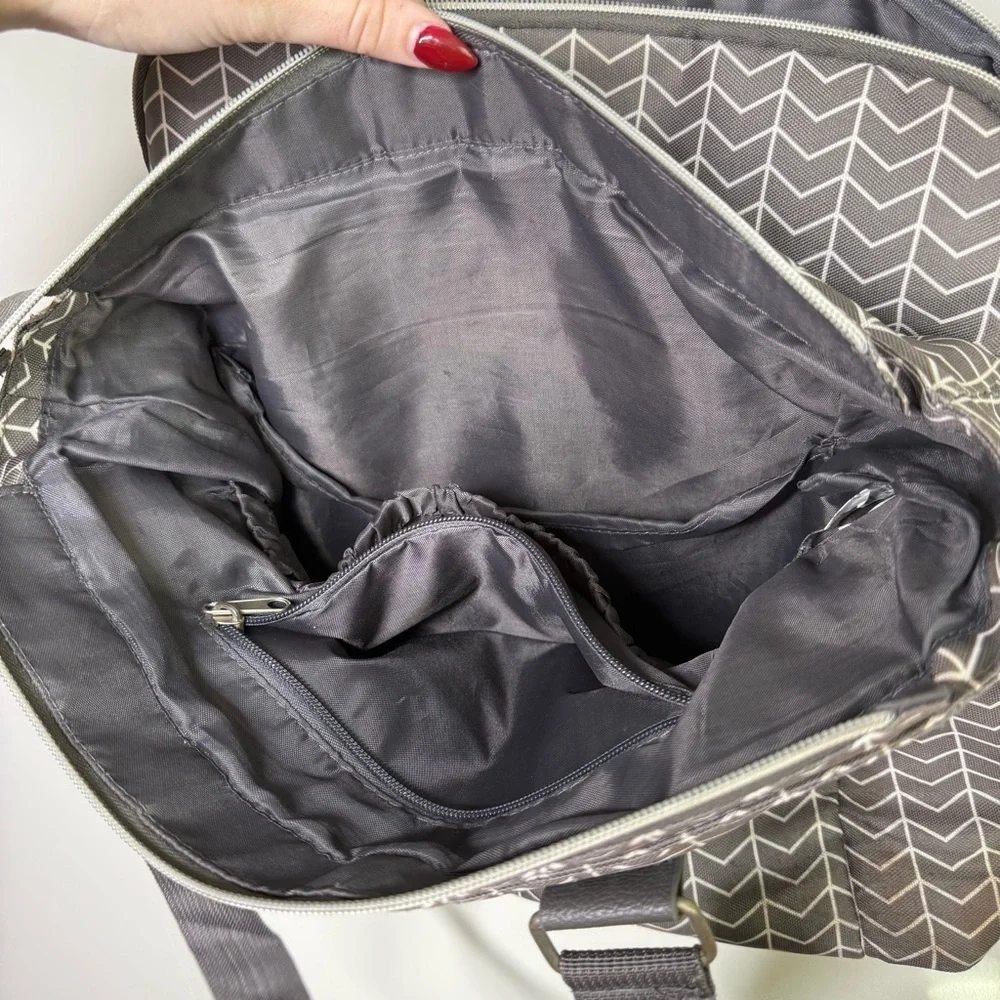 Banana Fish Stylish Gray Chevron Women's diaper Bag